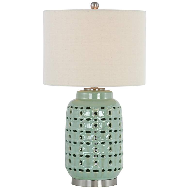 Image 1 Nanette Light Green Ceramic Table Lamp