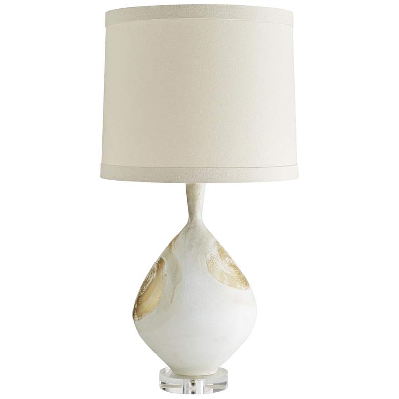 Image 1 Nanette Satin Papyrus with Gold Accents Porcelain Table Lamp