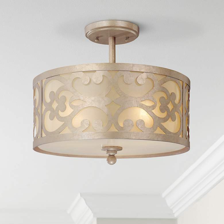 Image 1 Nanti Collection Champagne Silver 14" Wide Ceiling Light