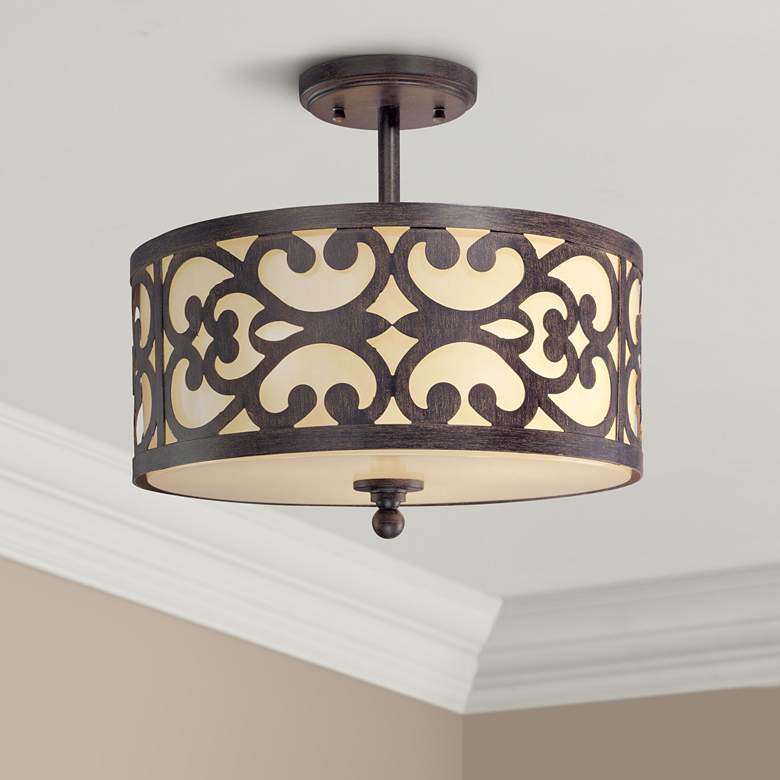 Image 1 Nanti Collection Iron Oxide 14 inch Wide Ceiling Light