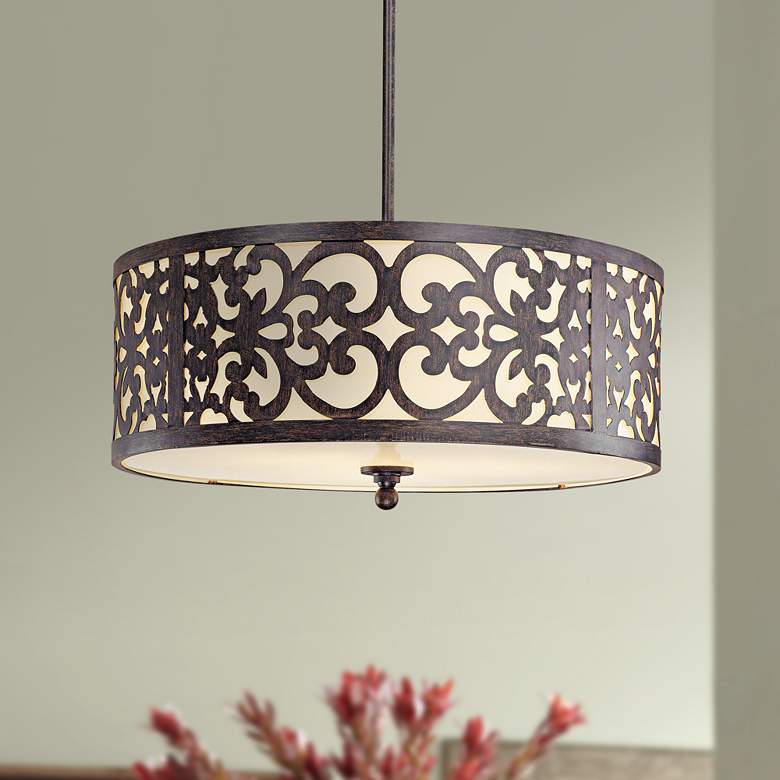 Image 1 Nanti Collection Iron Oxide 20 inch Wide Pendant Chandelier