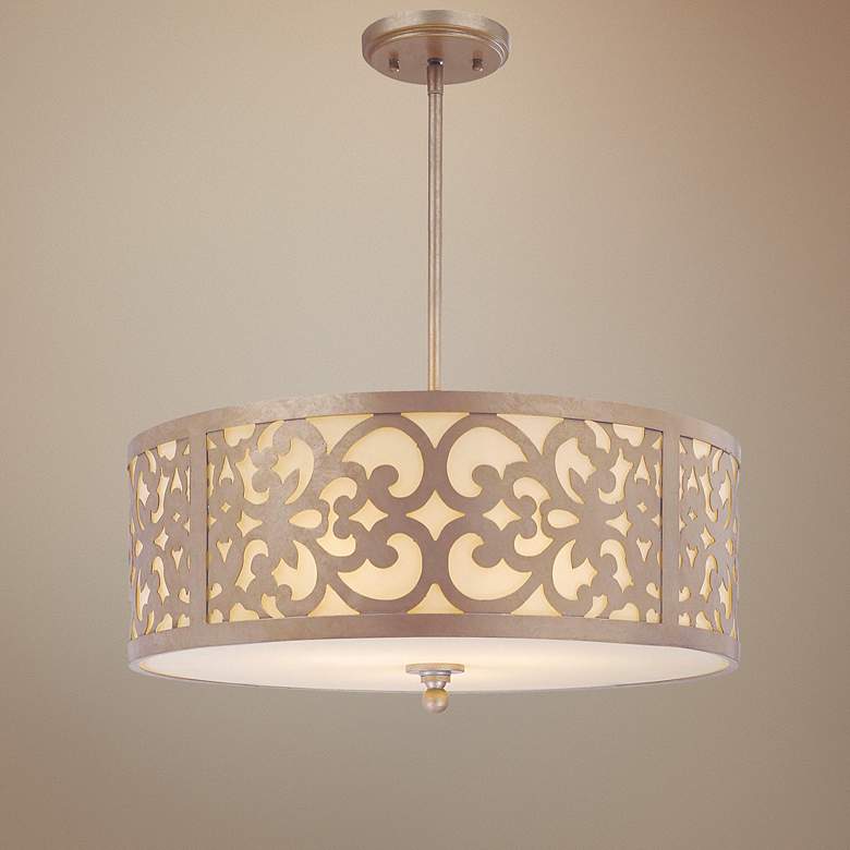 Image 1 Nanti Collection Silver 20 inch Wide Pendant Chandelier
