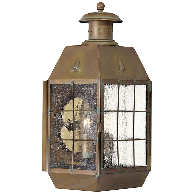 Image 1 Nantucket 16 3/4" High Aged Brass 2-Light Outdoor Wall Light
