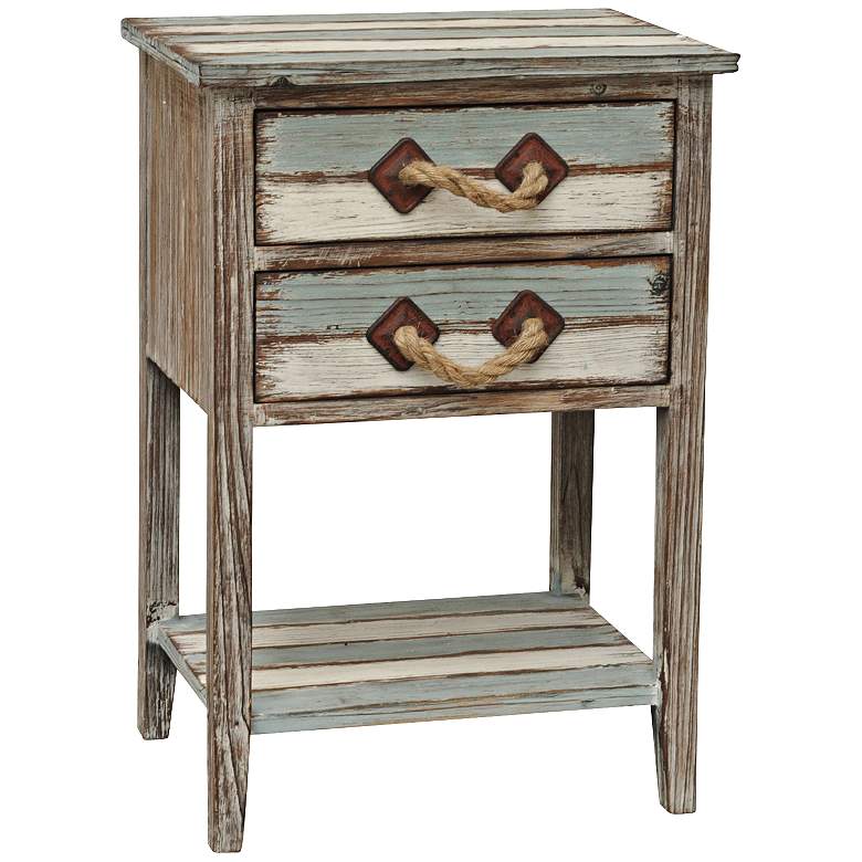 Image 1 Nantucket 18 inch Wide Weathered Wood Accent Table