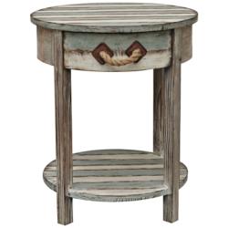 Nantucket 20&quot; Wide Weathered Wood Round Accent Table