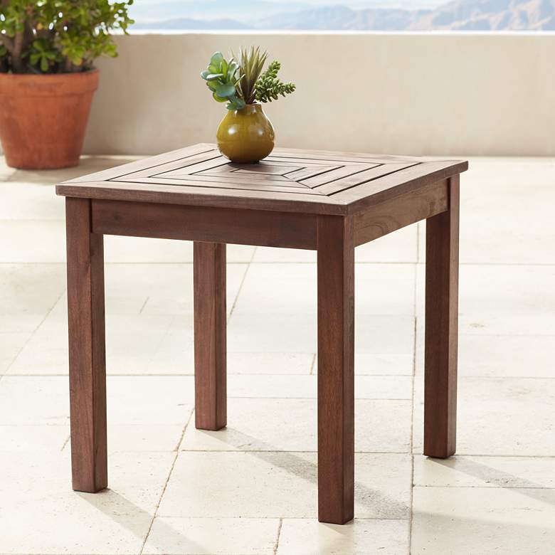 Image 1 Nantucket 20 inch Wide Wood Outdoor Accent End Table