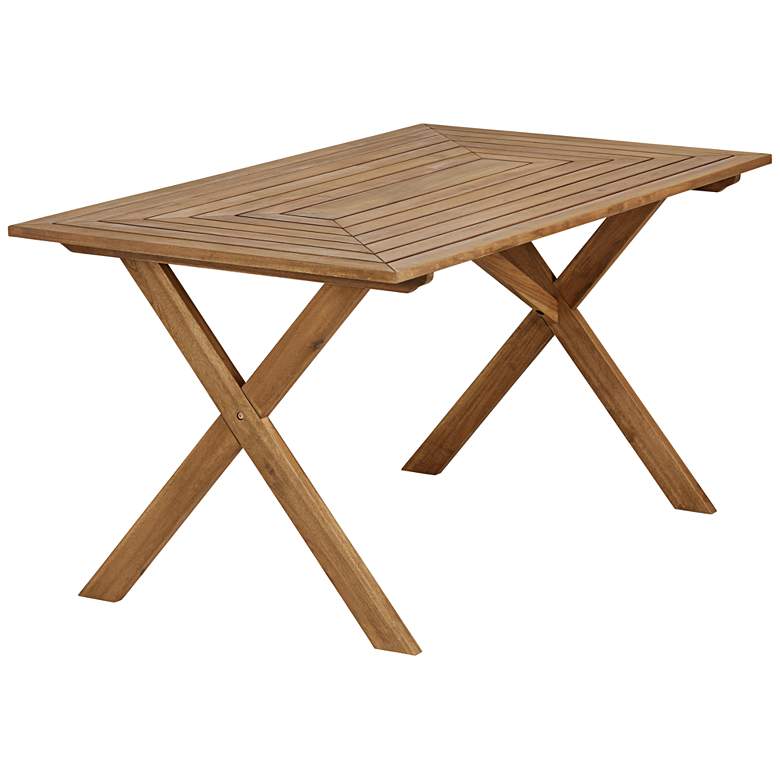 Image 1 Nantucket 61 inch Wide Natural Wood Outdoor Picnic Table