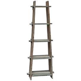 Image1 of Nantucket 67" High Weathered Wood Ladder Etagere