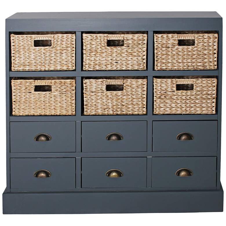 Image 1 Nantucket Basket Gray 12-Drawer Cabinet