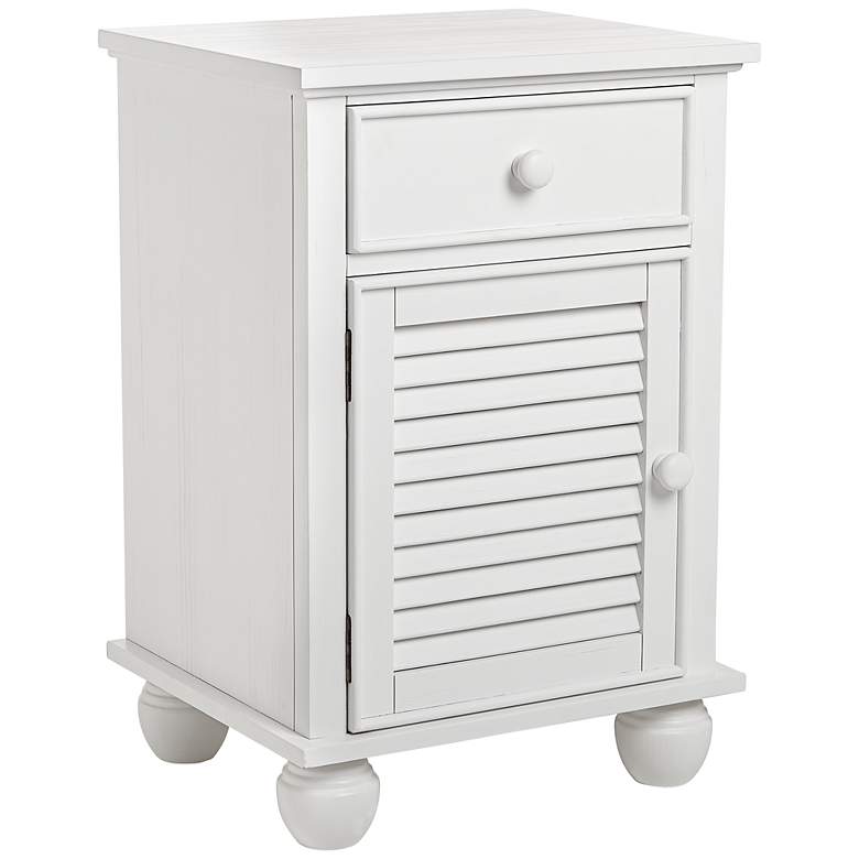Image 1 Nantucket Louvered Door White Accent Table