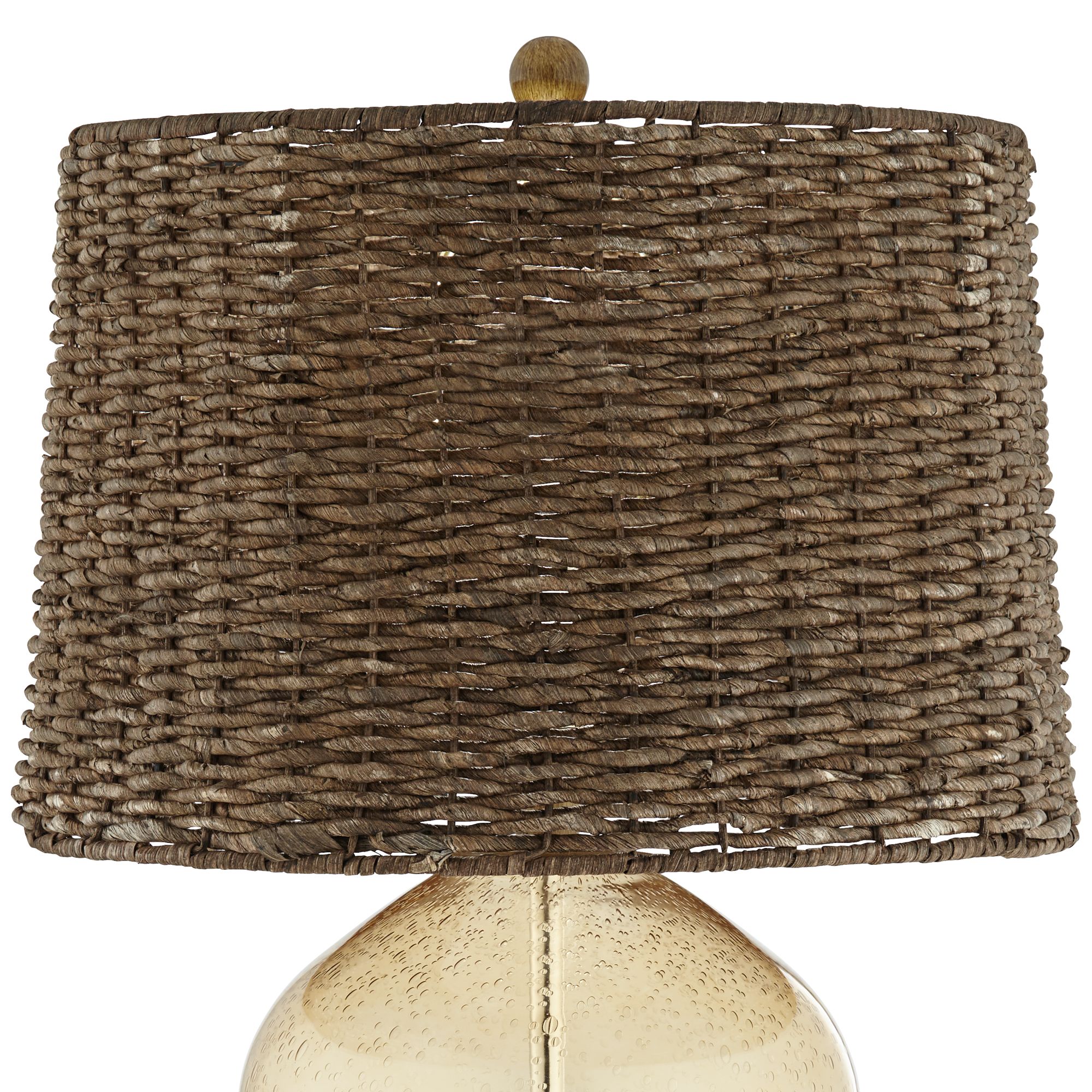 lamp with wicker shade