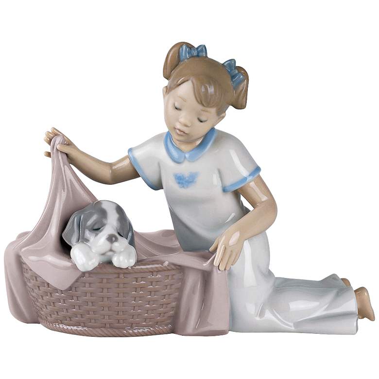 Image 1 Nao It&#39; s Time to Sleep 8 1/4 inch Wide Porcelain Sculpture