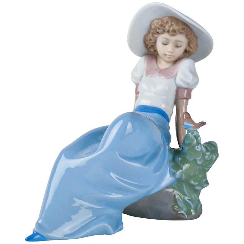 Image 1 Nao Listening to the Birds&#39; Songs 7 inchW Porcelain Sculpture