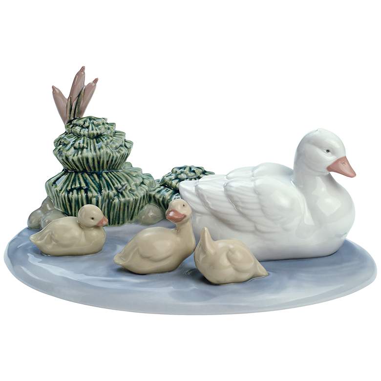 Image 1 Nao Pond Family 7 inch Wide Porcelain Sculpture