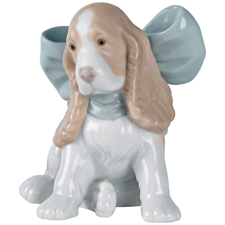 Image 1 Nao Puppy Present 4 inch Wide Porcelain Sculpture