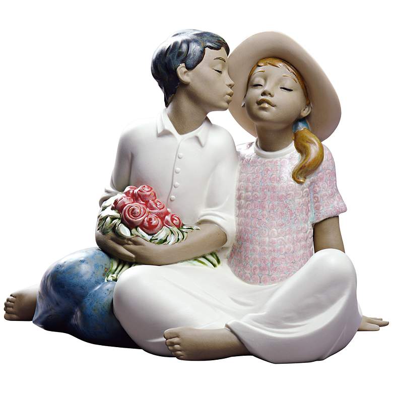 Image 1 Nao Stealing a Kiss II 9 inch Wide Porcelain Sculpture