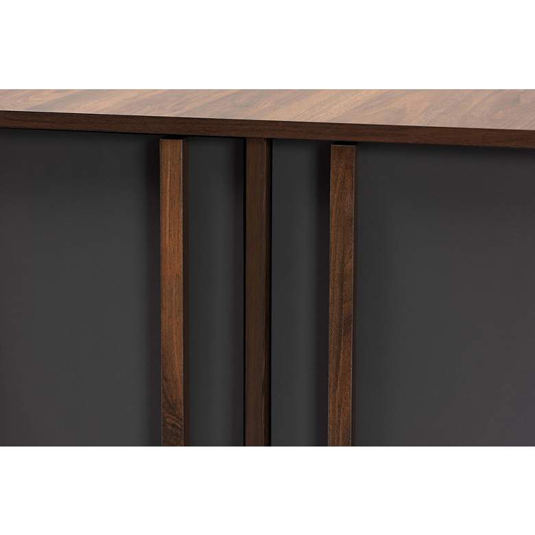 Image 3 Naoki 23 1/2" Wide Gray Walnut Wood 2-Door Shoe Cabinet more views