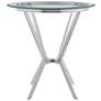 2_Naomi 36" Wide Chrome Stainless Steel Glass Round Bar Table