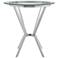 Naomi 36" Wide Chrome Stainless Steel Glass Round Bar Table