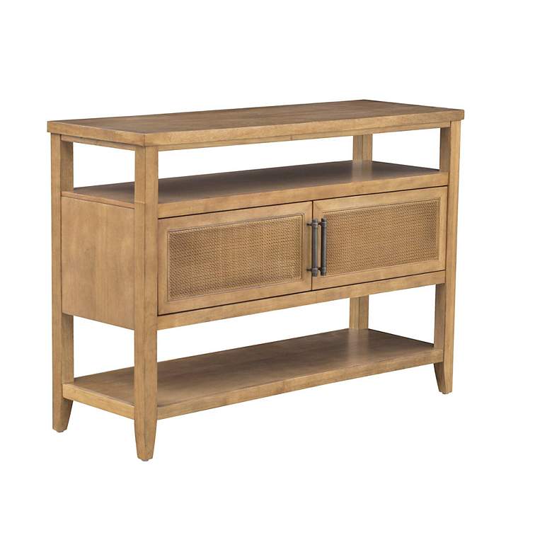 Image 4 Naomi 47 3/4" Wide Toasted Almond 2-Door Console Table more views