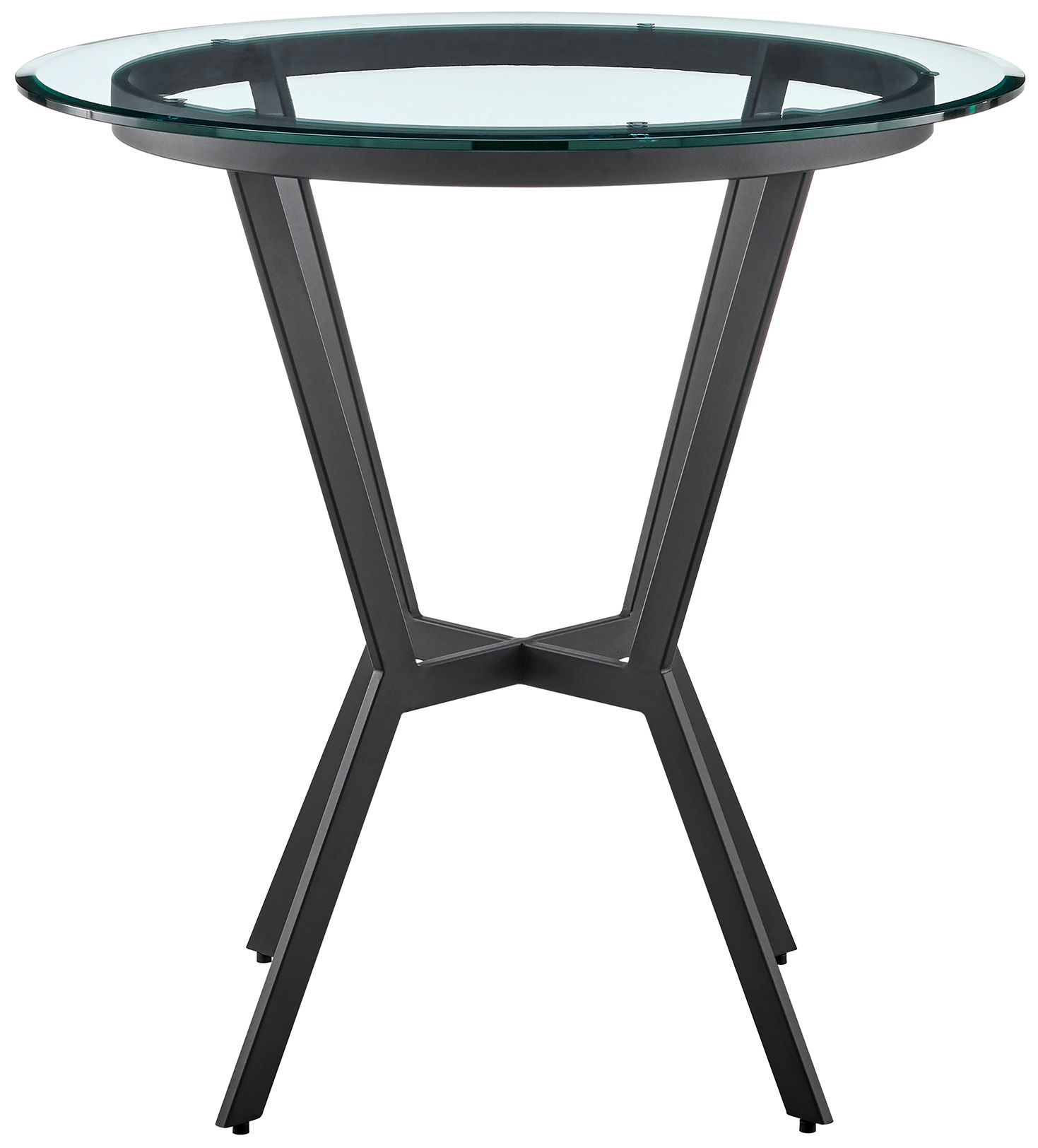 Image 5 Naomi and Bryant 3 Pc Counter Height Dining Set in Black Metal and Glass more views