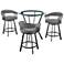 Naomi and Chelsea 4 Pc Counter Height Dining Set in Black Metal and Glass