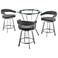 Naomi and Chelsea 4 Pc Counter Height Dining Set in Brushed Stainless Steel