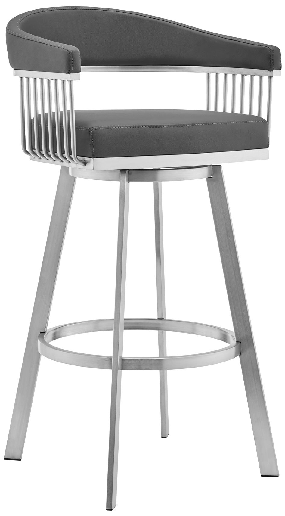 Image 3 Naomi and Chelsea 4 Pc Counter Height Dining Set in Brushed Stainless Steel more views