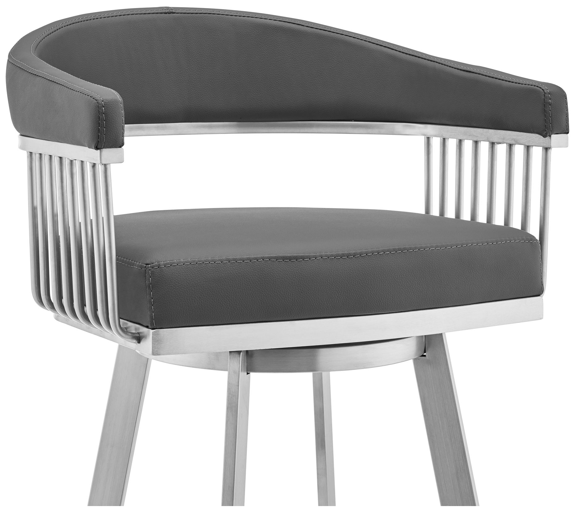 Image 7 Naomi and Chelsea 4 Pc Counter Height Dining Set in Brushed Stainless Steel more views