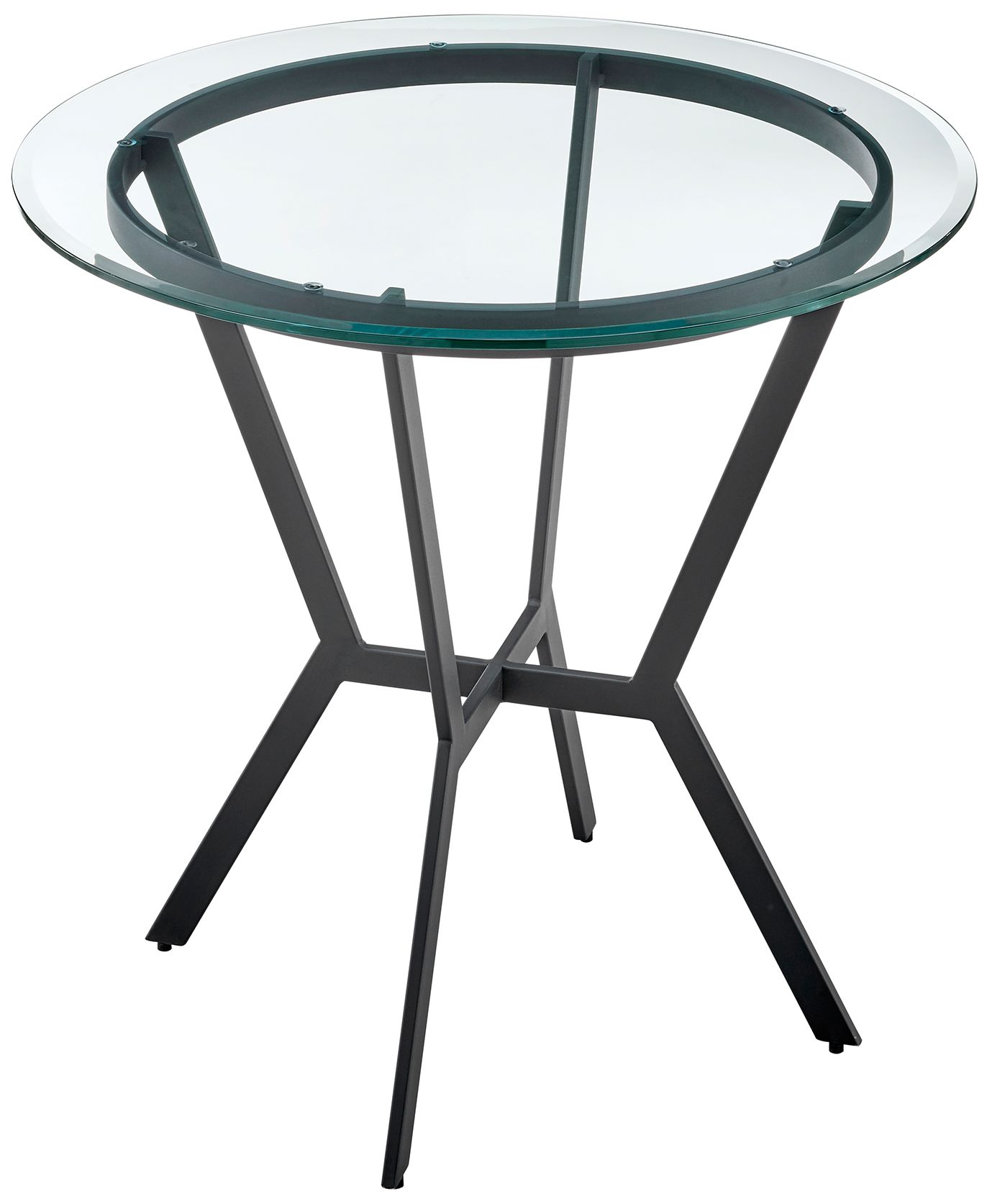 Image 6 Naomi and Lorin 4 Pc Counter Height Dining Set in Black Metal and Glass more views