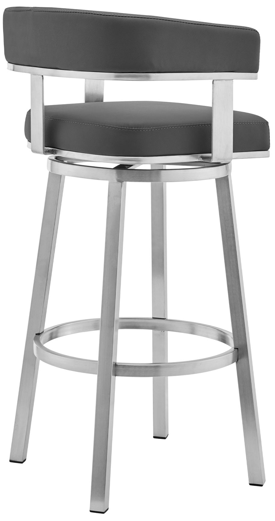 Image 4 Naomi and Lorin 4 Pc Counter Height Dining Set in Brushed Stainless Steel more views