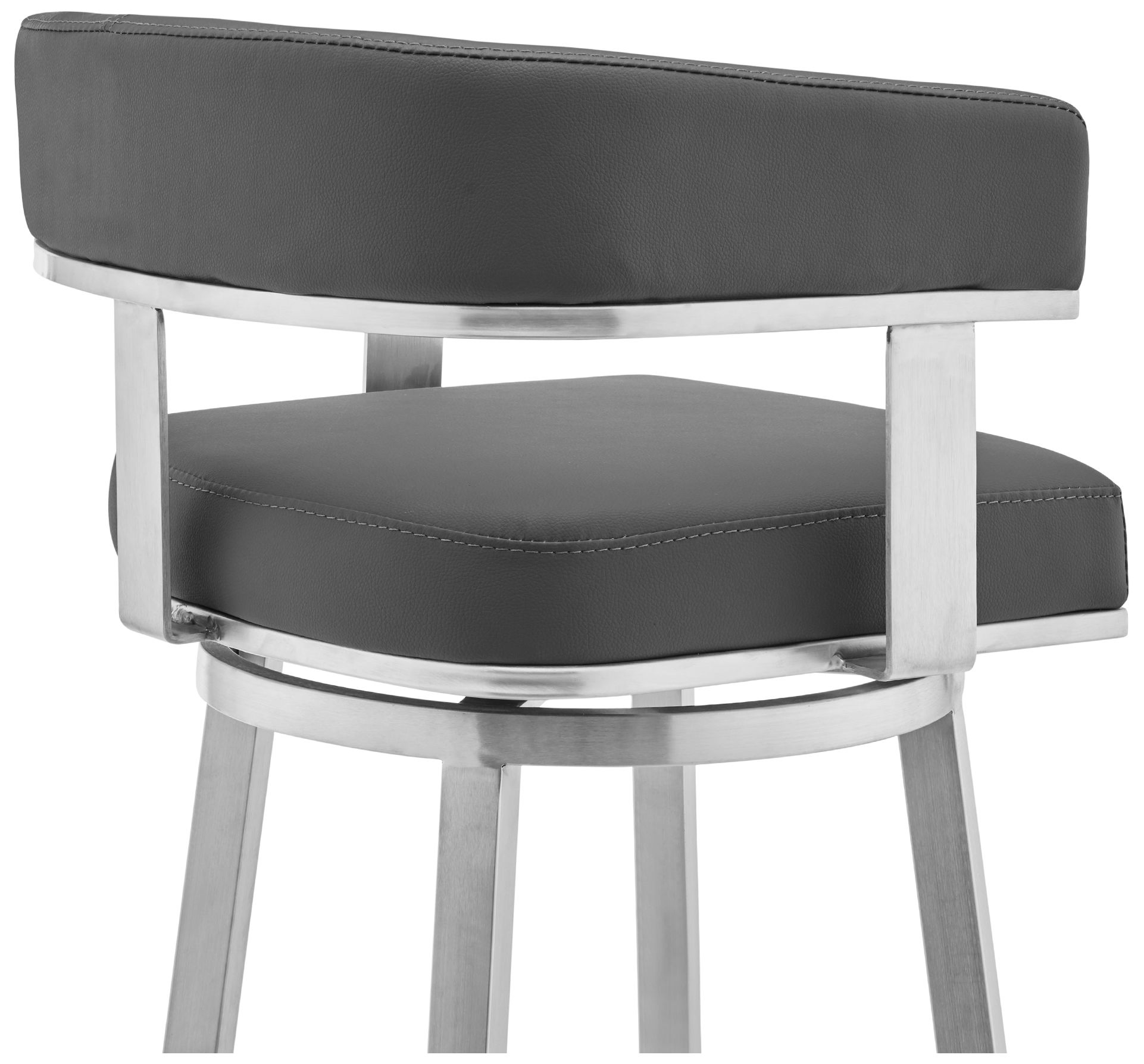 Image 7 Naomi and Lorin 4 Pc Counter Height Dining Set in Brushed Stainless Steel more views