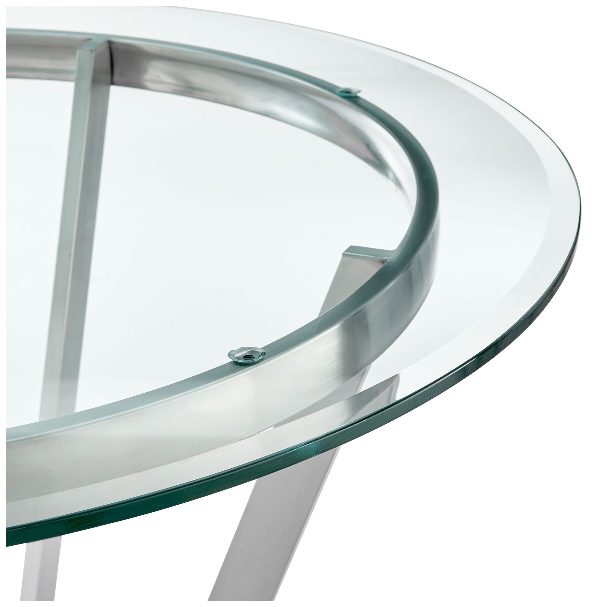 Naomi and Lorin 4 Pc Counter Height Dining Set in Brushed Stainless Steel