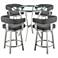 Naomi and Lorin 5 Pc Counter Height Dining Set in Brushed Stainless Steel