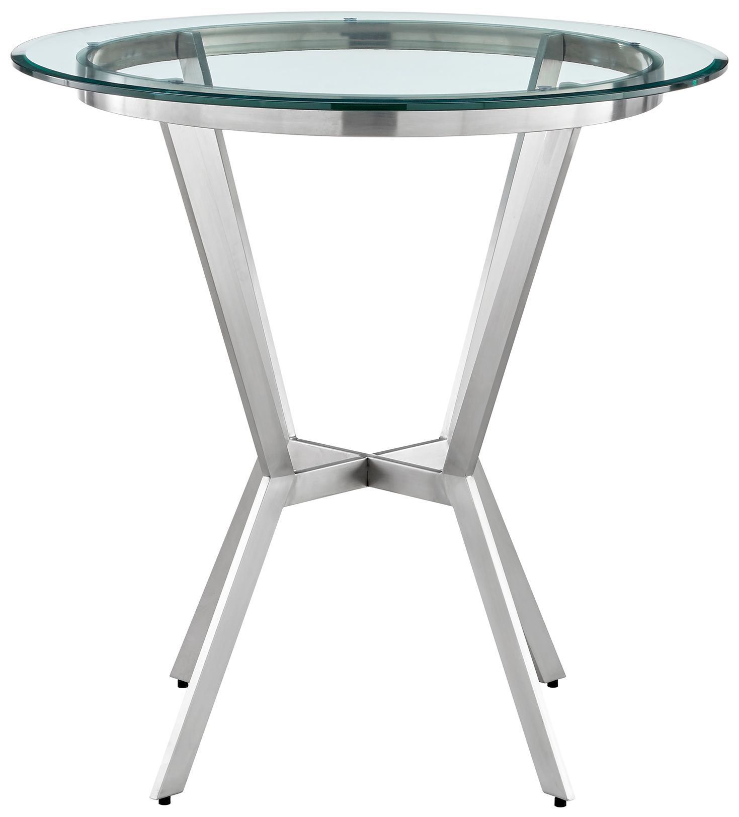 Image 5 Naomi and Lorin 5 Pc Counter Height Dining Set in Brushed Stainless Steel more views