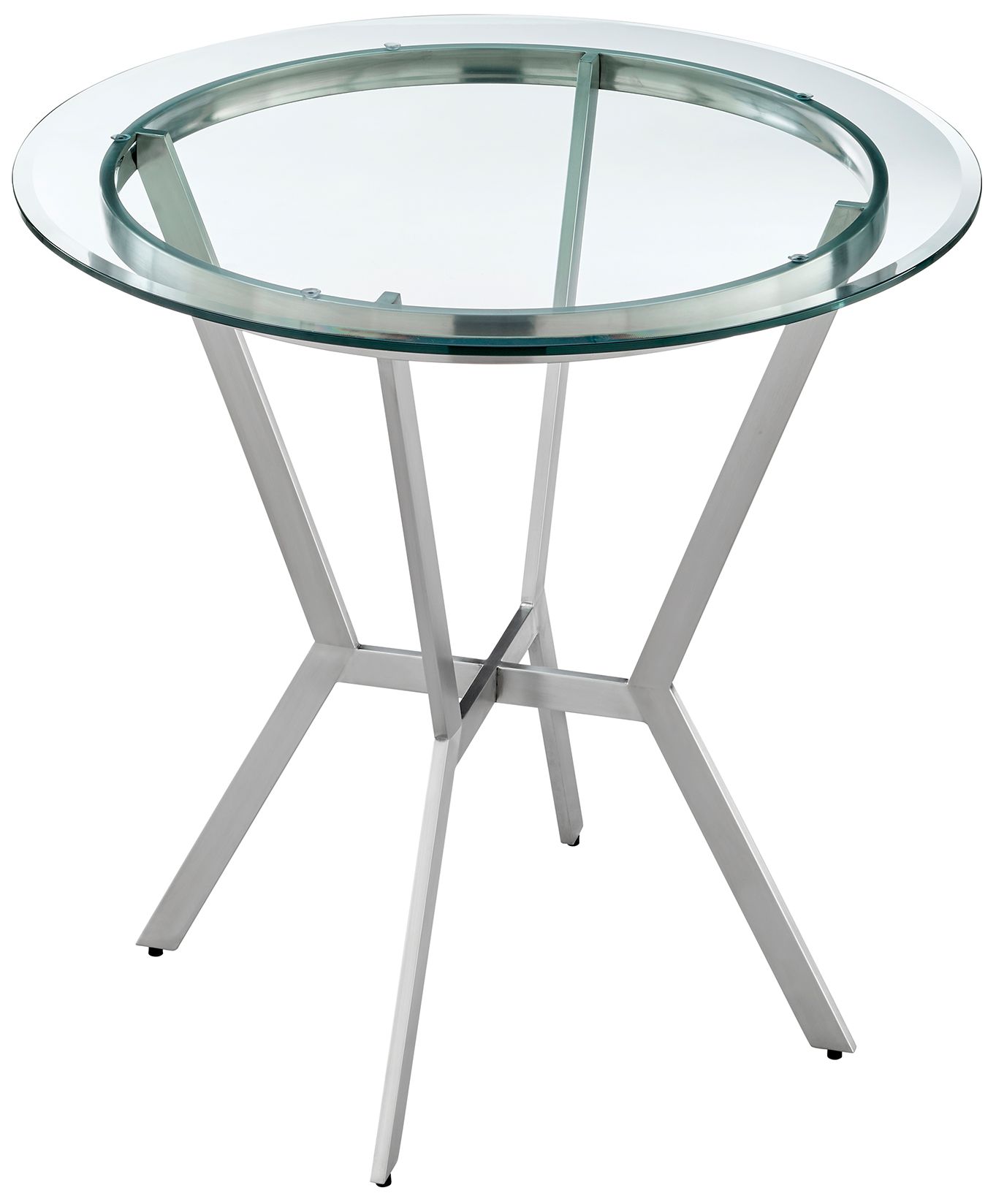 Image 6 Naomi and Lorin 5 Pc Counter Height Dining Set in Brushed Stainless Steel more views