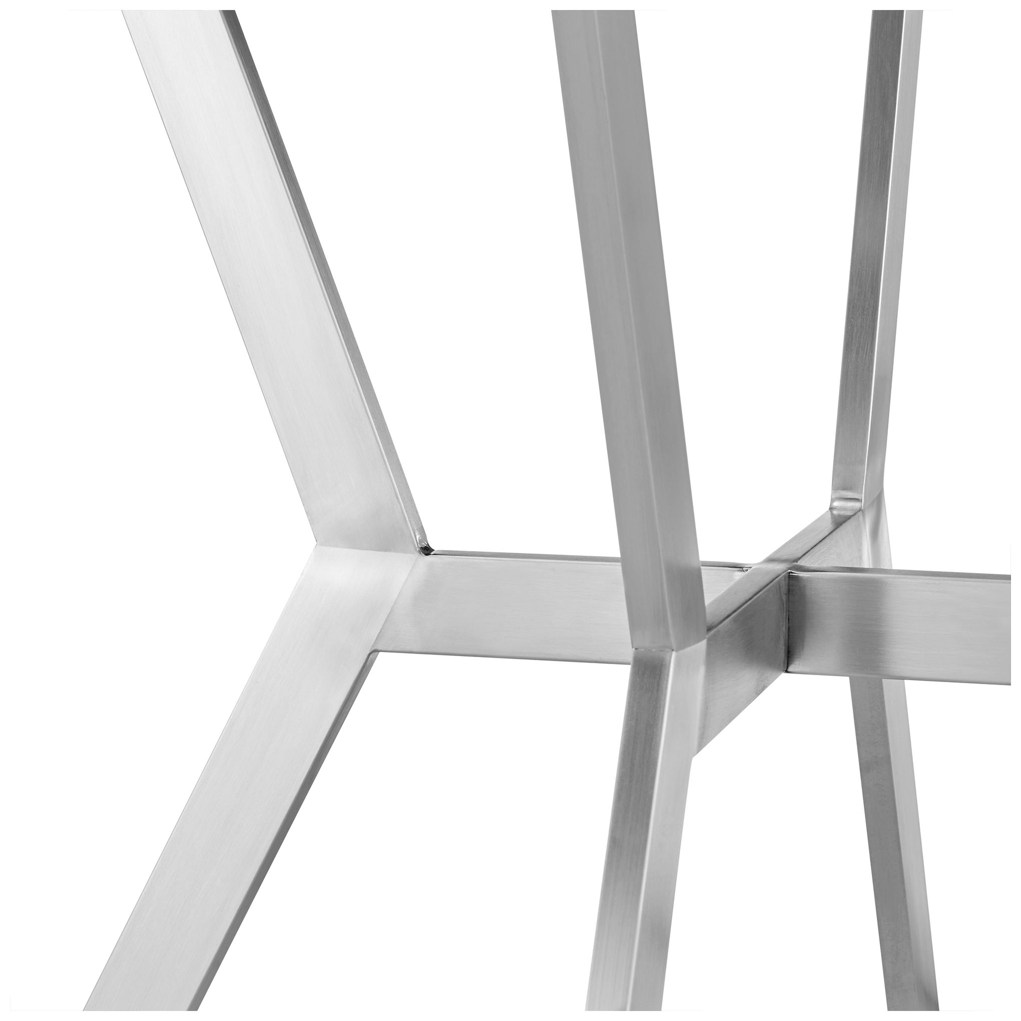 Naomi and Lorin 5 Pc Counter Height Dining Set in Brushed Stainless Steel