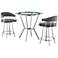 Naomi and Valerie 3 Pc Counter Height Dining Set in Brushed Stainless Steel