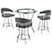 Naomi and Valerie 4 Pc Counter Height Dining Set in Brushed Stainless Steel