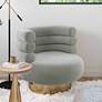 Naomi Luxe Gray Velvet Swivel Chair