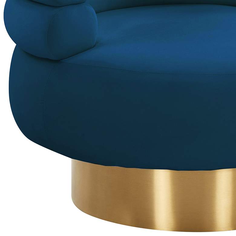 Image 4 Naomi Luxe Navy Velvet Swivel Chair more views