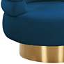Naomi Luxe Navy Velvet Swivel Chair