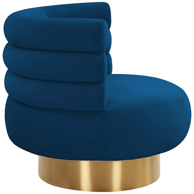 Image 7 Naomi Luxe Navy Velvet Swivel Chair more views