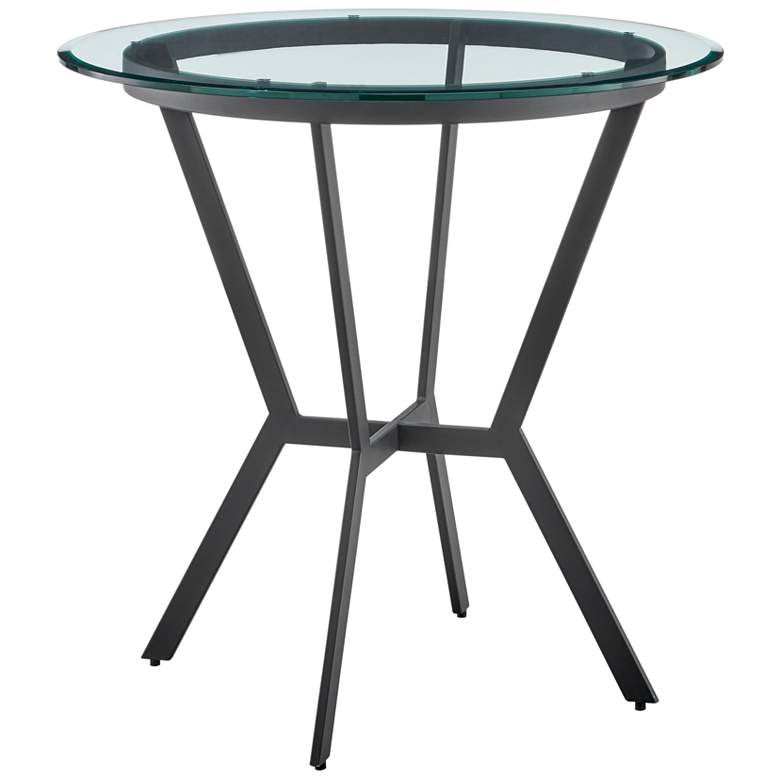 Image 1 Naomi Round Bar Table in Glass and Black Metal