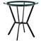 Naomi Round Bar Table in Glass and Black Metal