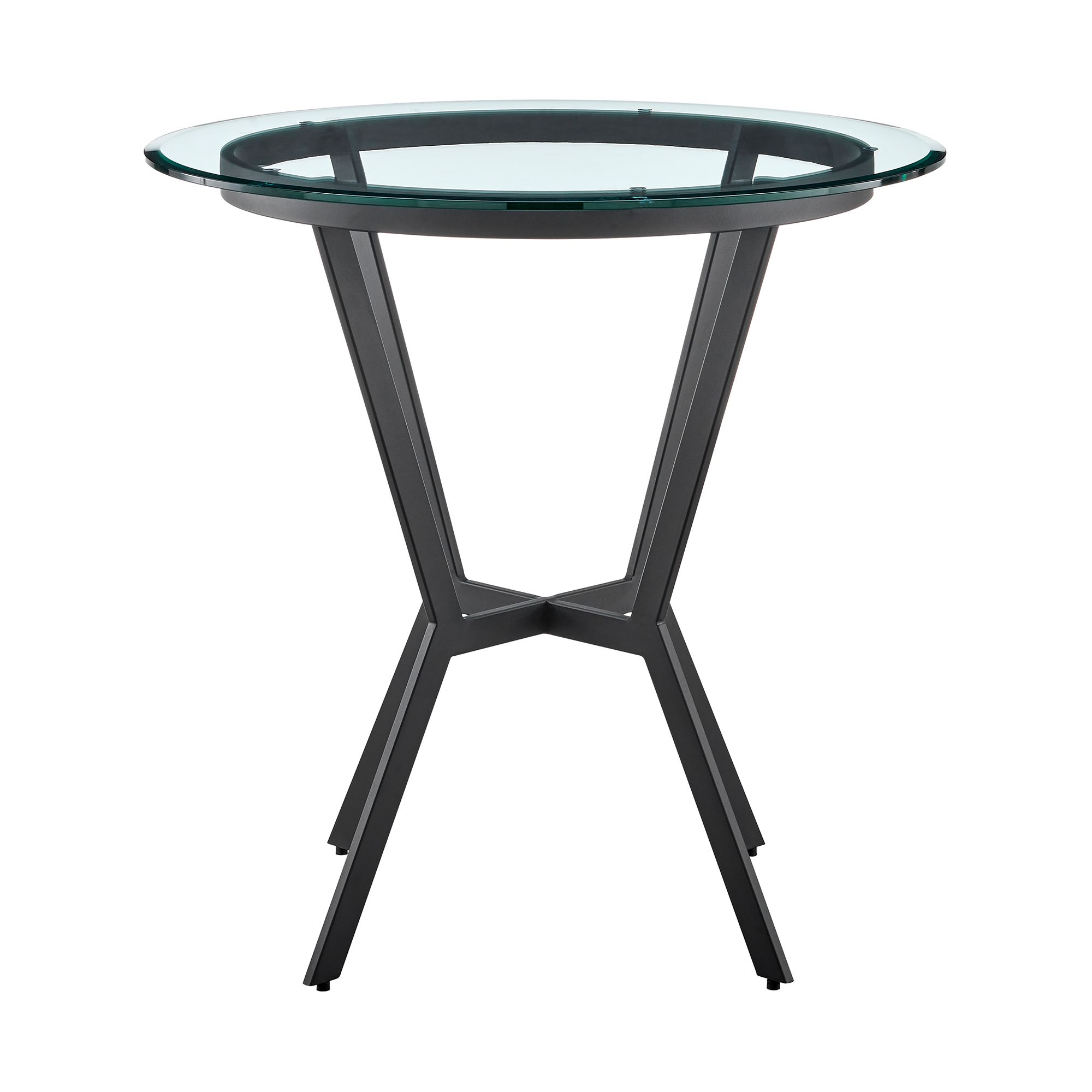Image 3 Naomi Round Bar Table in Glass and Black Metal more views