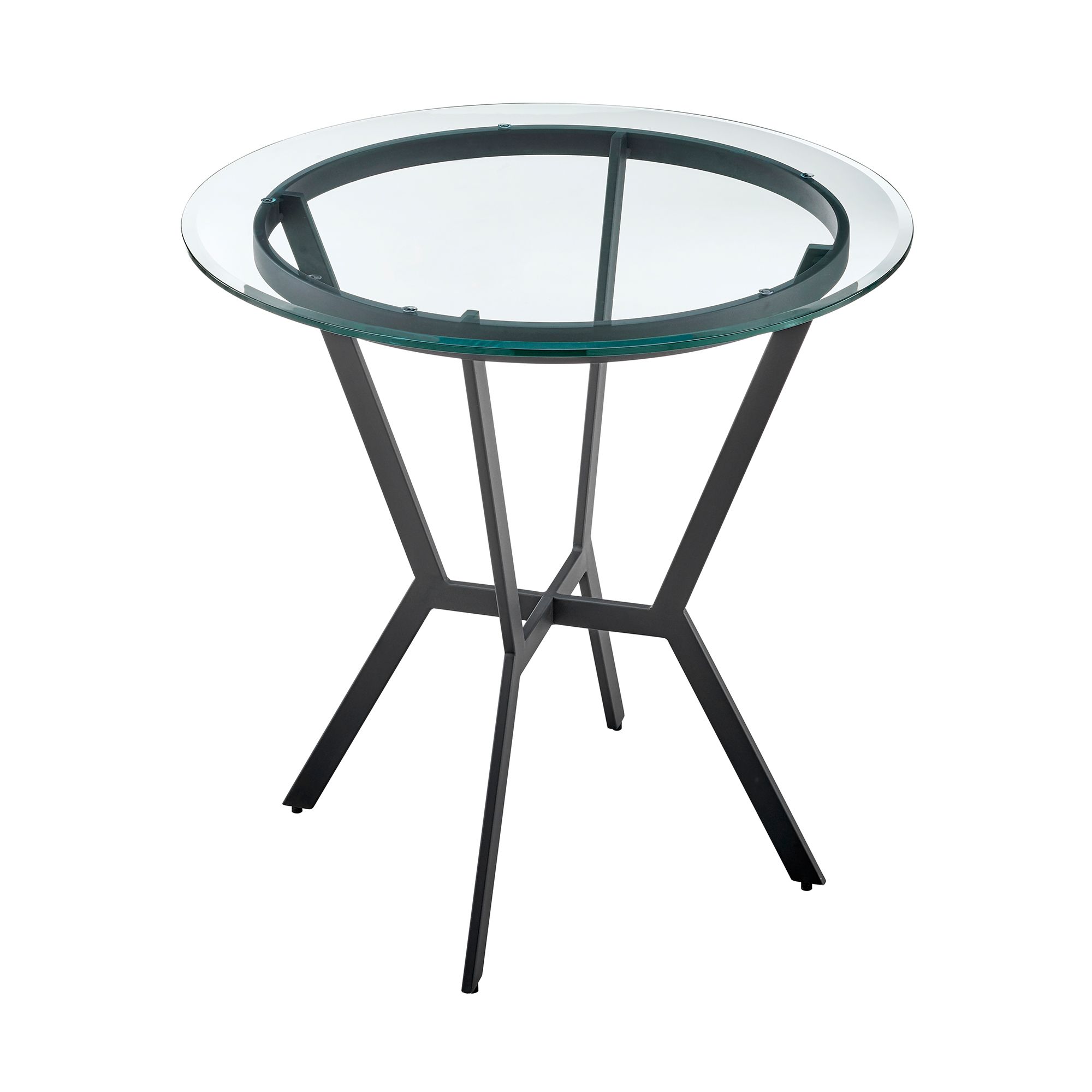 Image 4 Naomi Round Bar Table in Glass and Black Metal more views