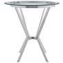 Naomi Round Bar Table in Glass and Brushed Stainless Steel
