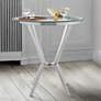 Naomi Round Bar Table in Glass and Brushed Stainless Steel