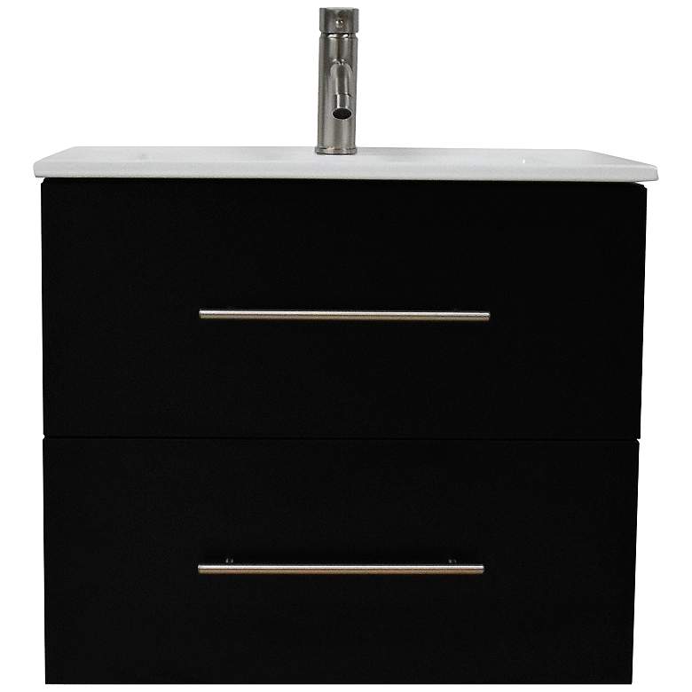Image 2 Napa 30" Wide Black Wall-Mounted Floating Bathroom Vanity